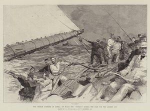 De Duitse Keizer bij Cowes, aan boord van de Meteor tijdens de Race om de Koningin